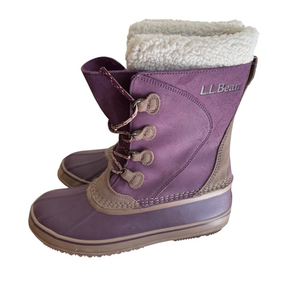 LL Bean Boots Women's 284882 Snow Winter Purple Duck Boots Water-proof Size 10 - Picture 9 of 15